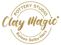 Clay Magic Pottery Studio logo on a white background.