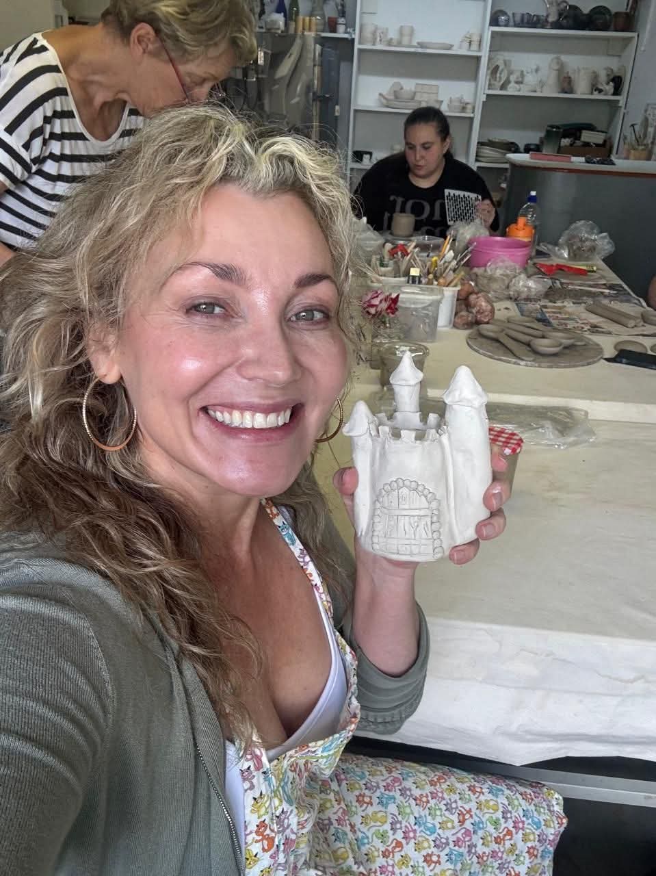 Student enjoying her time in the pottery studio in Johannesburg